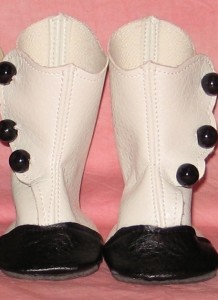 black and white button boot AG